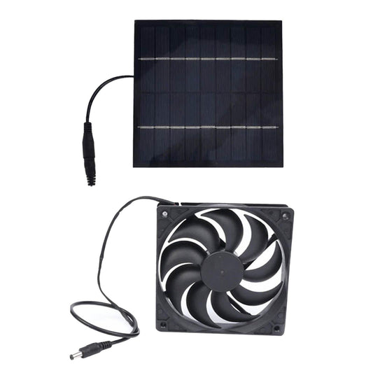 10W Solar Powered Panel Fan, Solar Panel Powered Lightweight Saving Ventilator Fans for Sheds Chicken Travelling Camping